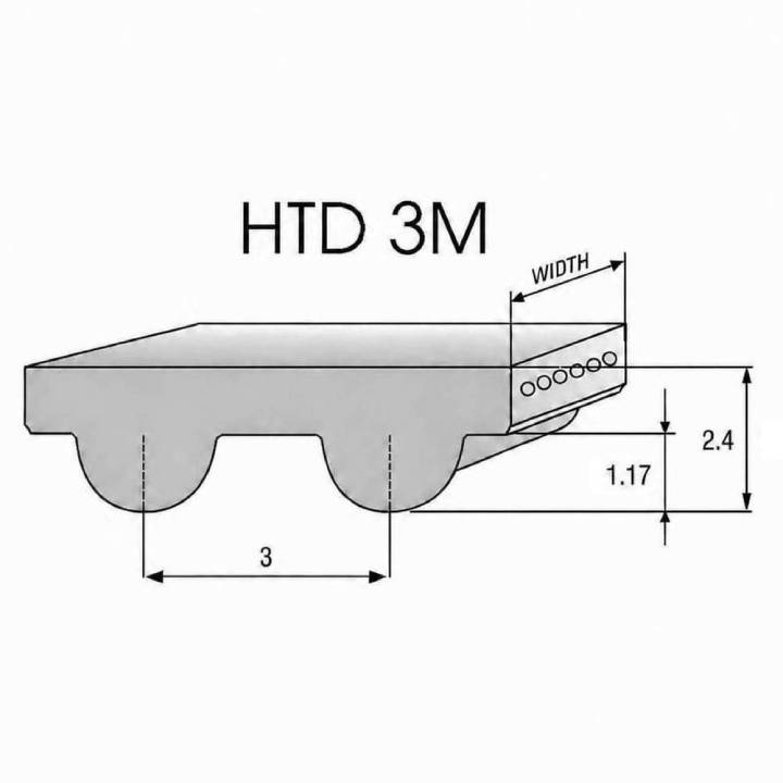 HTD 3M Single Sided Endless Rubber Timing Belt